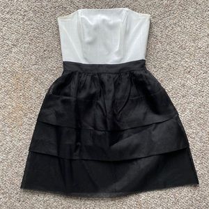 Grosgrain and organza strapless cocktail dress